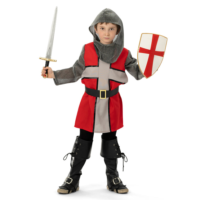 Feestbazaar Ridder Outfit Rood/Grijs Kind Kenny