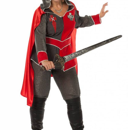 Feestbazaar Ridderdame Gwen grijs/rood