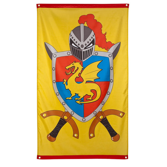 Feestbazaar Riddervlag Geel/Rood Dragon (150x90cm)