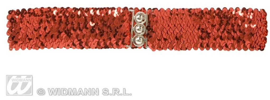 Feestbazaar Riem pailletten rood
