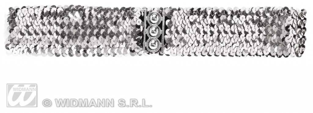 Feestbazaar Riem pailletten zilver