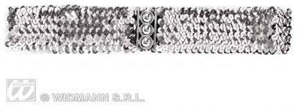Feestbazaar Riem pailletten zilver