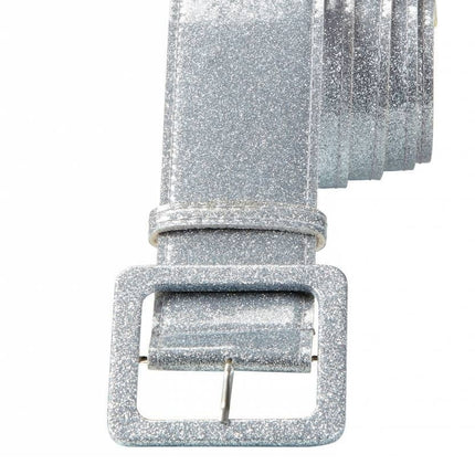 Feestbazaar Riem zilver glitter