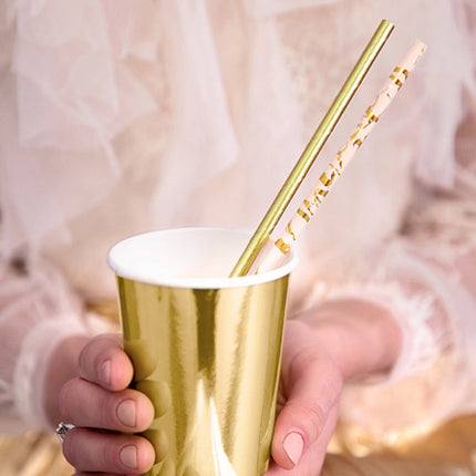 Feestbazaar Rietjes Elegant Poederroze Set (10st)