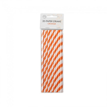 Feestbazaar Rietjes Oranje/Wit Gestreept (20st)