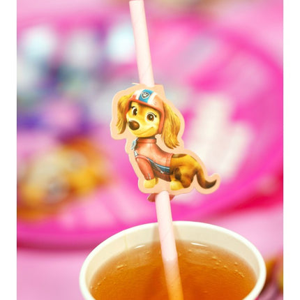 Feestbazaar Rietjes Paw Patrol Roze (8st)