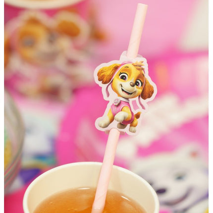 Feestbazaar Rietjes Paw Patrol Roze (8st)