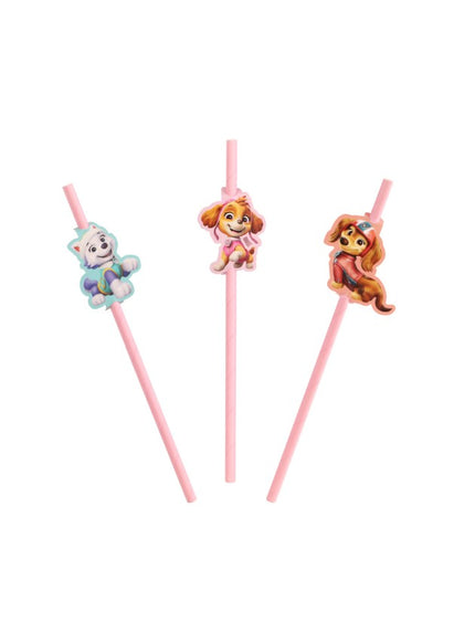 Feestbazaar Rietjes Paw Patrol Roze (8st)