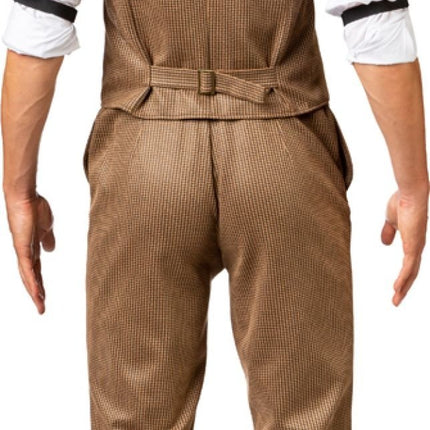 Feestbazaar Roaring 20's Gilet Beige Geruit
