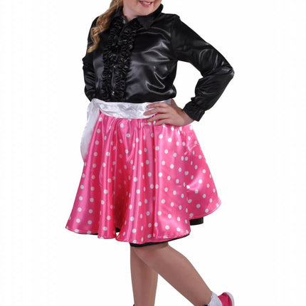 Feestbazaar Rock en Roll rokje Grease kind pink elite