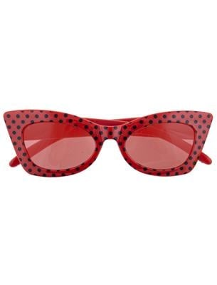 Feestbazaar Rock 'n Roll Bril Rood/Zwart Stippen