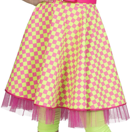 Feestbazaar Rock 'n Roll Rok roze/groen