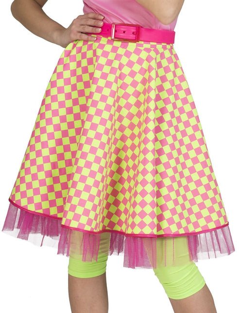 Feestbazaar Rock 'n Roll Rok roze/groen