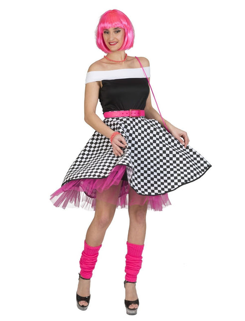 Feestbazaar Rock 'n Roll Rok Zwart/Wit