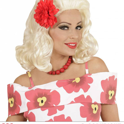 Feestbazaar Rock Pin Up girl pruik Sandy