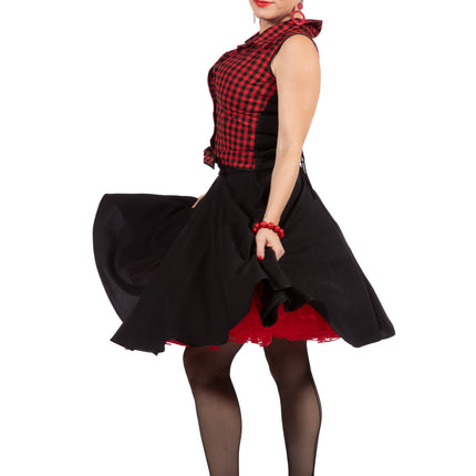 Feestbazaar Rockabilly Kostuum Jaren 50 Rizzo Rood/Zwart