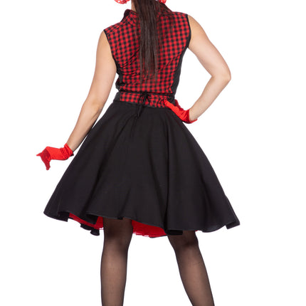 Feestbazaar Rockabilly Kostuum Jaren 50 Rizzo Rood/Zwart
