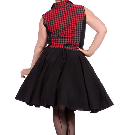 Feestbazaar Rockabilly Kostuum Jaren 50 Rizzo Rood/Zwart