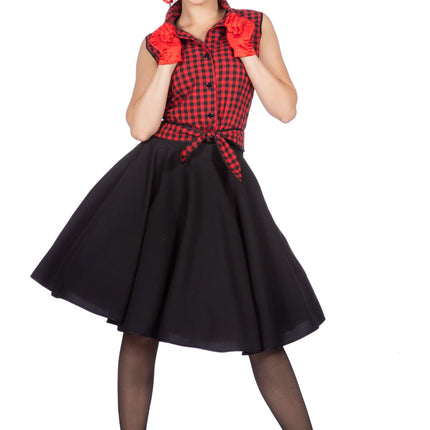 Feestbazaar Rockabilly Kostuum Jaren 50 Rizzo Rood/Zwart