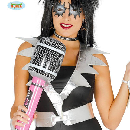Feestbazaar Rocker Microfoon opblaasbaar 50cm