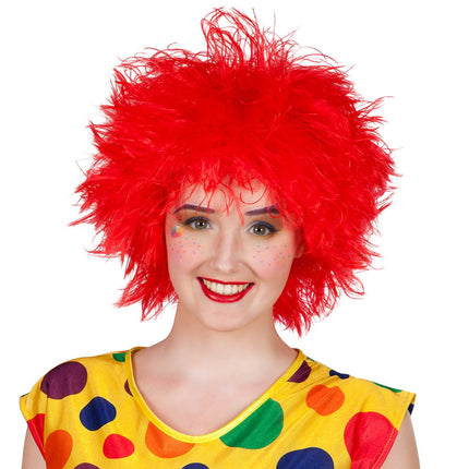 Feestbazaar Rode Clownspruik Frizzy