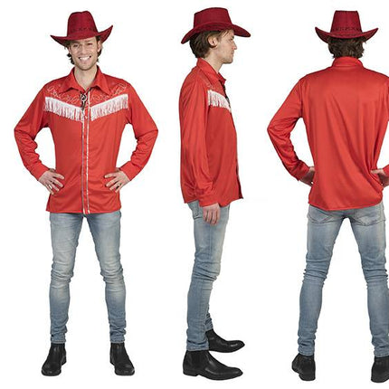 Feestbazaar Rode Cowboy Linedancer blouse