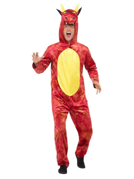 Feestbazaar Rode Draken Onesie Volwassenen