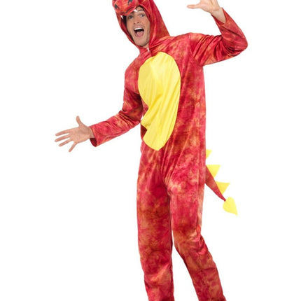 Feestbazaar Rode Draken Onesie Volwassenen