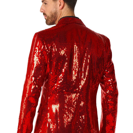 Feestbazaar Rode Glamour Colbert Pailletten Rood Heren