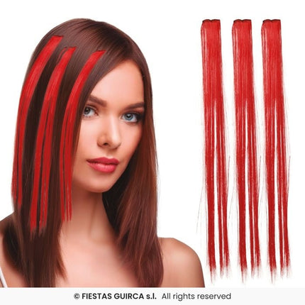 Feestbazaar Rode Hair Extensions 50cm (3st)