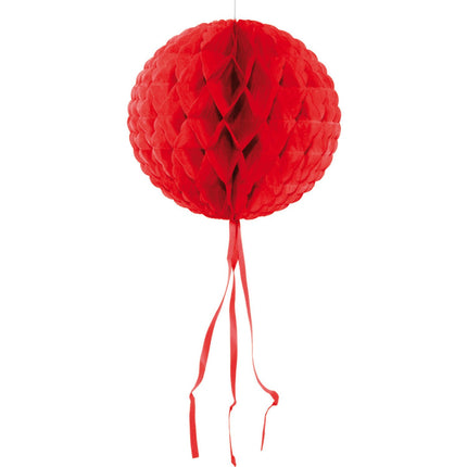 Feestbazaar Rode honeycomb bol - 30 cm