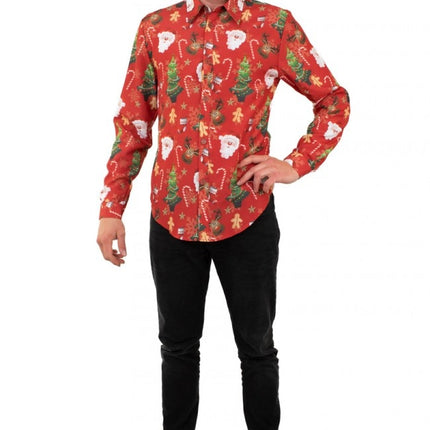 Feestbazaar Rode Kerst Blouse Volwassenen