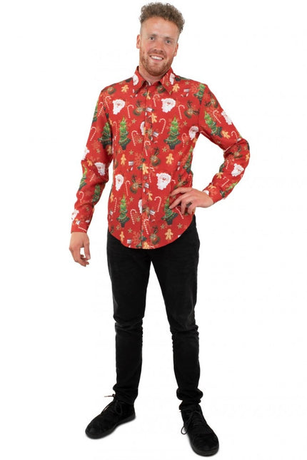 Feestbazaar Rode Kerst Blouse Volwassenen