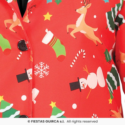 Feestbazaar Rode Kerstmis Blazer Heren Kerstsymbolen