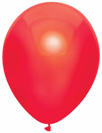 Feestbazaar Rode Metallic Ballonnen 30cm - 10 stuks