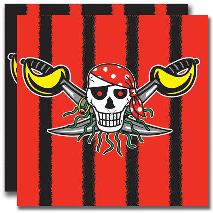 Feestbazaar Rode piraten servetten - 20 stuks