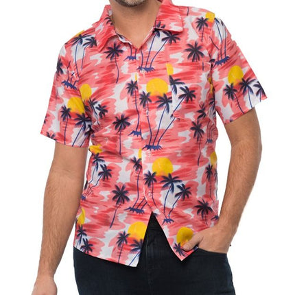 Feestbazaar Rode Tropische Blouse Palmboom