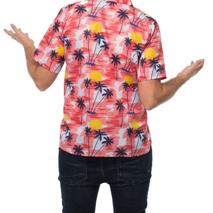 Feestbazaar Rode Tropische Blouse Palmboom