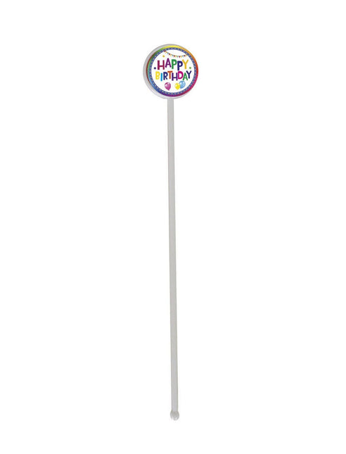 Feestbazaar Roerstokjes Happy Birthday - 12 Stuks