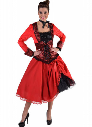 Feestbazaar Rok met kant rood elite