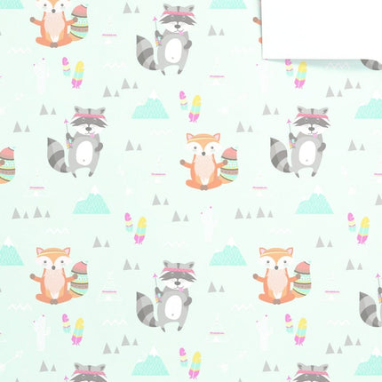 Feestbazaar Rol Cadeaupapier Dieren Wasbeer