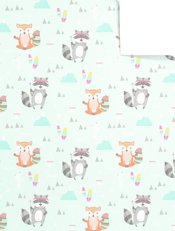 Feestbazaar Rol Cadeaupapier Dieren Wasbeer