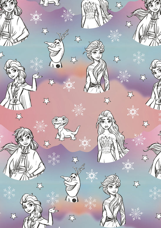 Feestbazaar Rol Cadeaupapier Frozen getekend