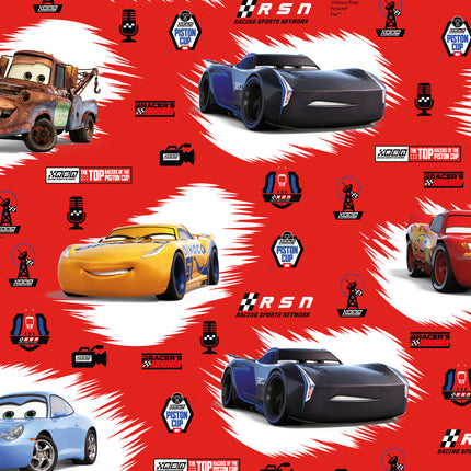 Feestbazaar Rol Cadeaupapier Rood Cars