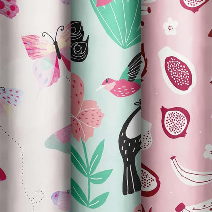 Feestbazaar Rol Cadeaupapier Tropische dieren groen