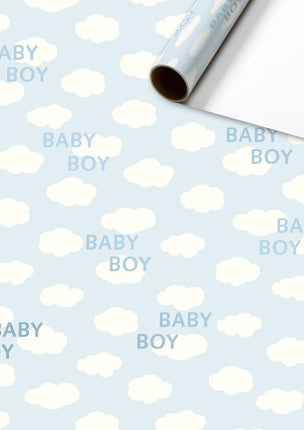 Feestbazaar Rol inpakpapier Baby Boy wolkjes
