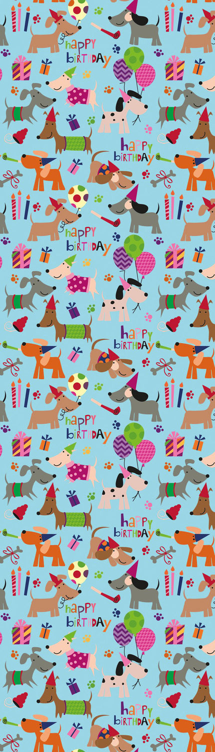 Feestbazaar Rol Inpakpapier Happy Birthday Dogs