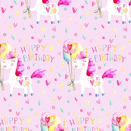 Feestbazaar Rol Inpakpapier Happy Birthday Eenhoorn