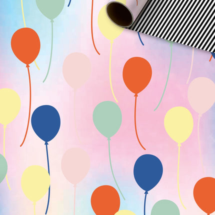 Feestbazaar Rol Inpakpapier Pastel Ballonnen