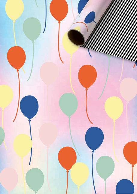 Feestbazaar Rol Inpakpapier Pastel Ballonnen